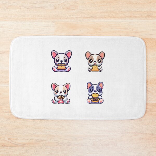 Item preview, Cute frenchies eat food stickers and more designed and sold by CRandRRstickers.