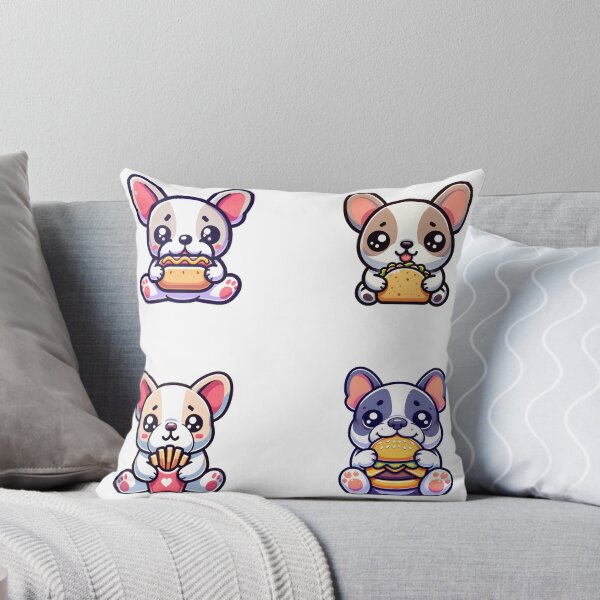 Item preview, Cute frenchies eat food stickers and more designed and sold by CRandRRstickers.