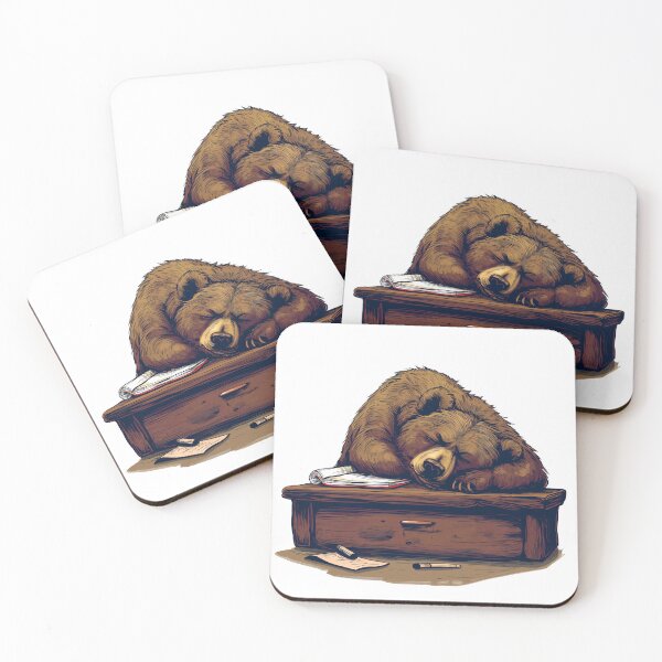 Item preview, Tired Bear Resting On A Desk designed and sold by Artcurrents.