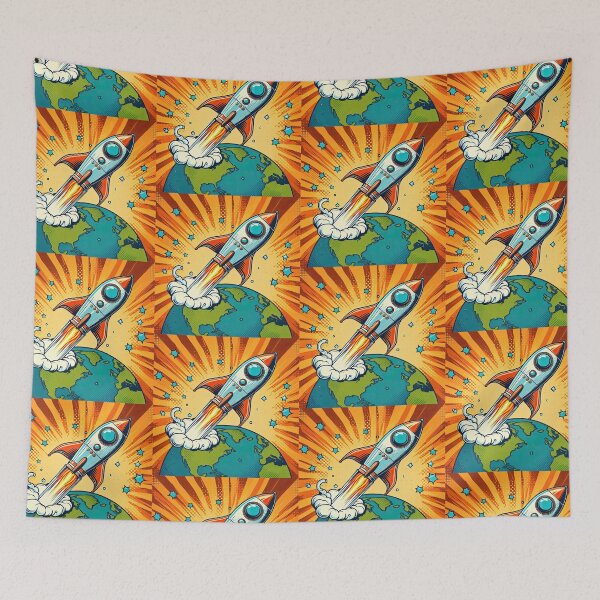 Item preview, Spaceship Pop Art Style designed and sold by artofuniverse.