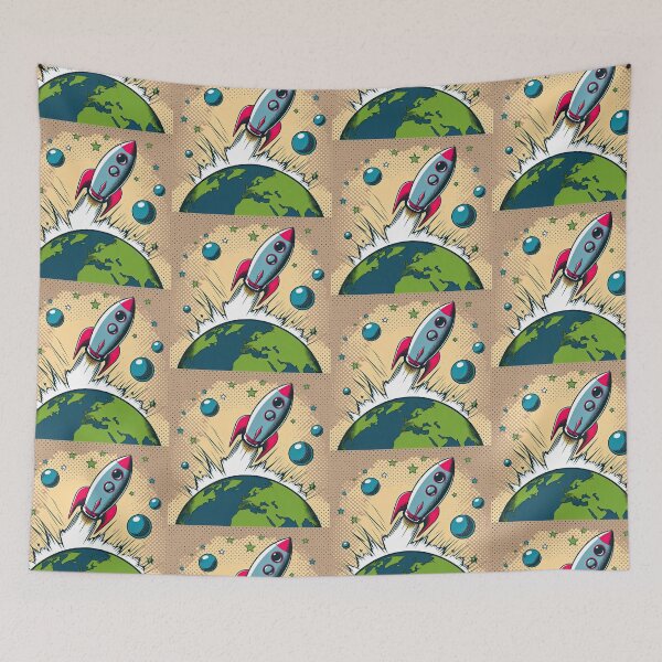 Item preview, Spaceship Pop Art Style designed and sold by artofuniverse.