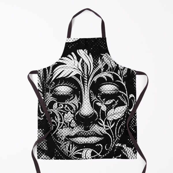 Item preview, Black and white graphics ornament tattoo head nature plants designed and sold by DotLineColor.