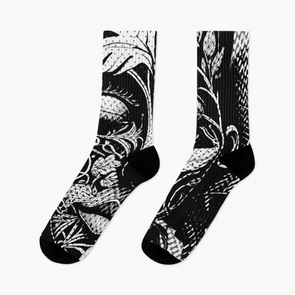 Item preview, Black and white graphics ornament tattoo head nature plants designed and sold by DotLineColor.