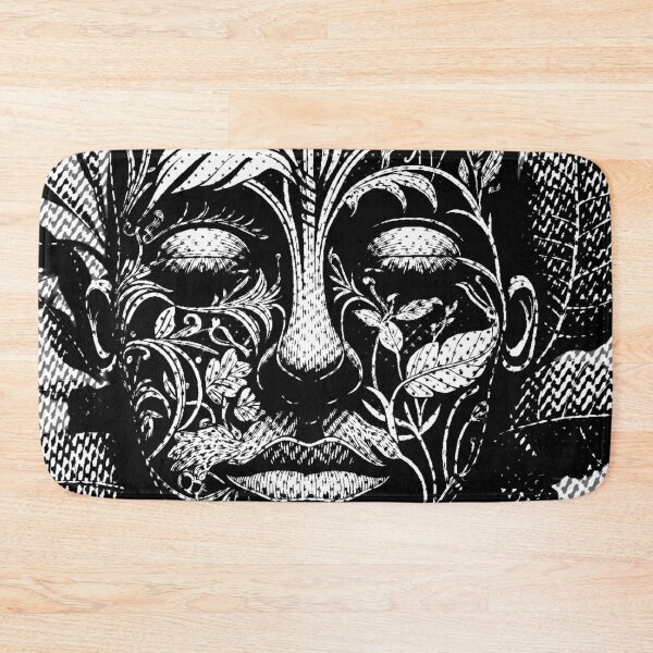Item preview, Black and white graphics ornament tattoo head nature plants designed and sold by DotLineColor.