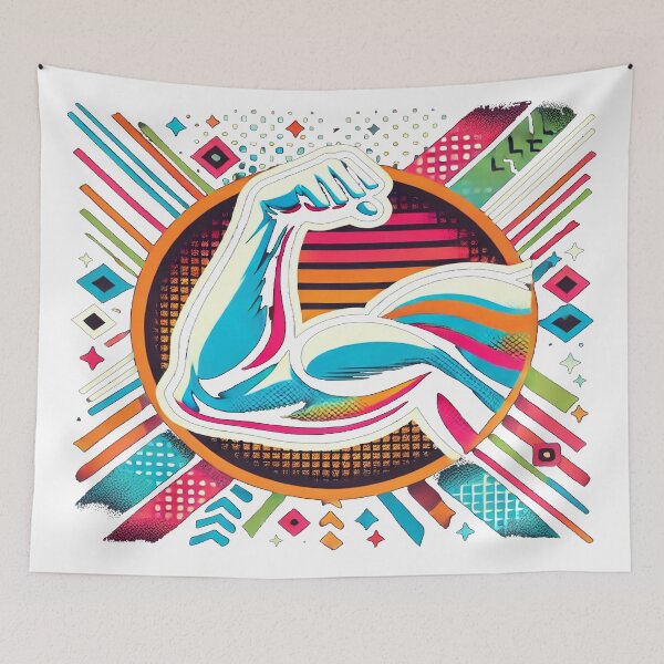 Item preview, Retro 80s Flexing Bicep Design designed and sold by Genady.