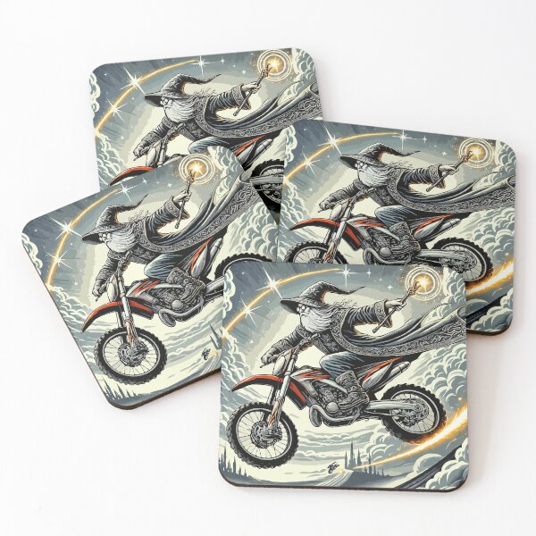 Item preview, Motocross / Wizard casting a spell while riding a Motorcycle designed and sold by ChaosVortex.