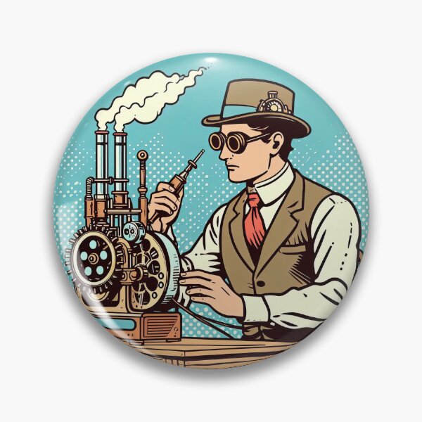 Artikelvorschau, Steampunk-Erfinder im Pop-Art-Stil entworfen und verkauft von artofuniverse.