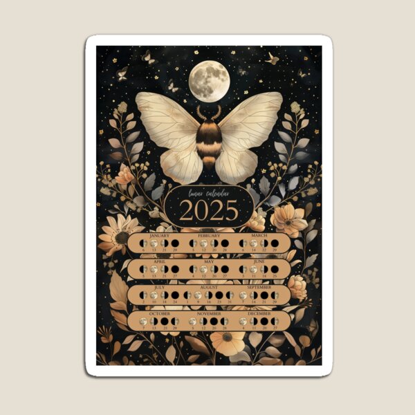 Artikel-Vorschau von Mondkalender 2025 Motte Boho Style, designt und verkauft von Thunderg1rl.