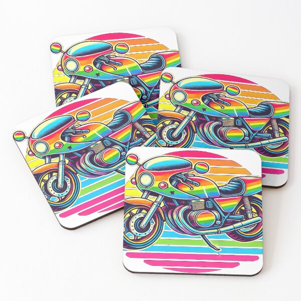 Item preview, Retro 80s Motorcycle with Pride designed and sold by Genady.
