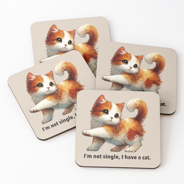 Item preview, Cat Lover - I am not single I have a cat T-Shirt and Sticker designed and sold by CreationbyNiki.
