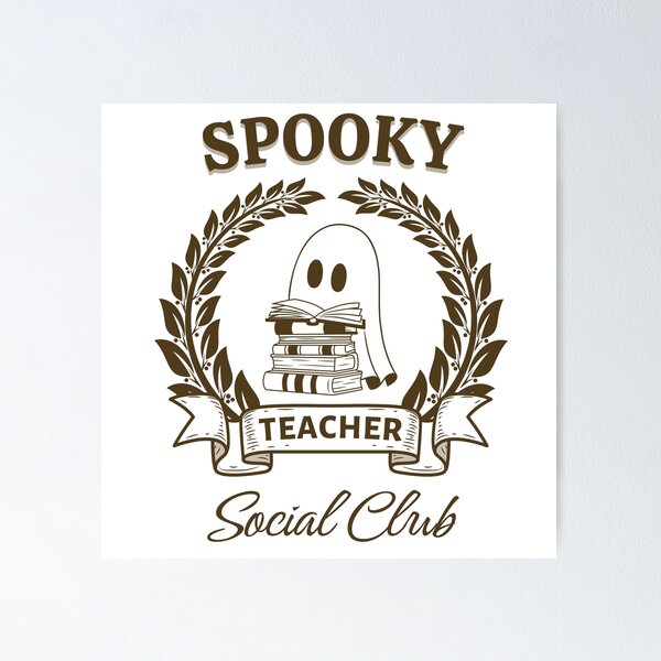 Item preview, Spooky Teacher Social Club, Coquette Halloween, Halloween, Retro Halloween, Spooky Season, Witch, Teacher, Spooky ghost designed and sold by Amelia Blanca.