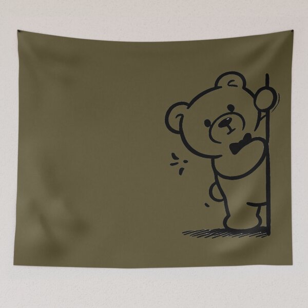 Item preview, Peeking Teddy Bear from the Side designed and sold by Blink Art Studio.