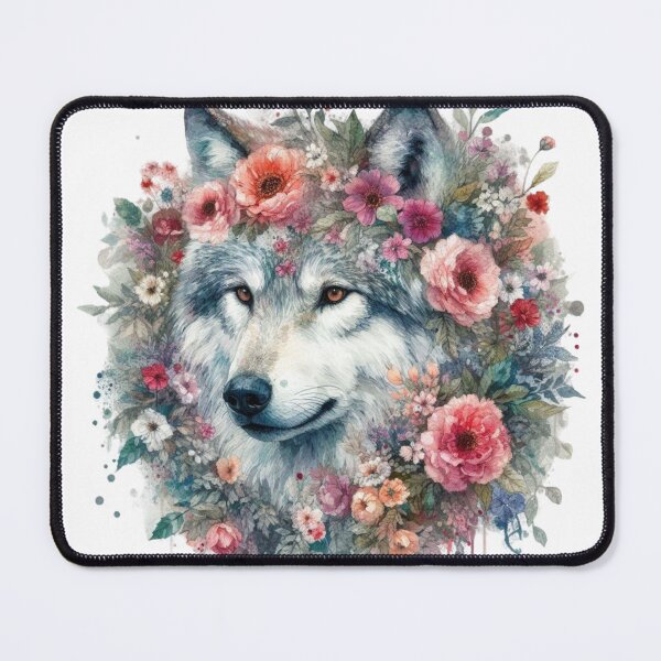 Artikelvorschau, Wolf in Blumen entworfen und verkauft von Pixelalchemy31.