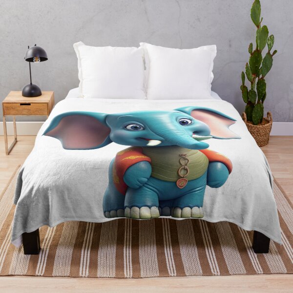 Item preview, Cute Blue Elephant in Traditional Outfit designed and sold by Sillytoe.