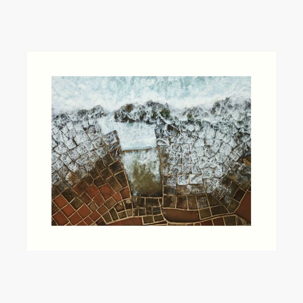 Item preview, A drone shot of the Salt Pans and waves in Malta designed and sold by The-Drone-Man.