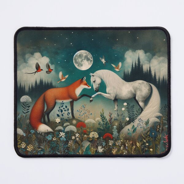Item preview, Fox and Horse Meet Under The Moon designed and sold by Blue Horse Photo Magic.