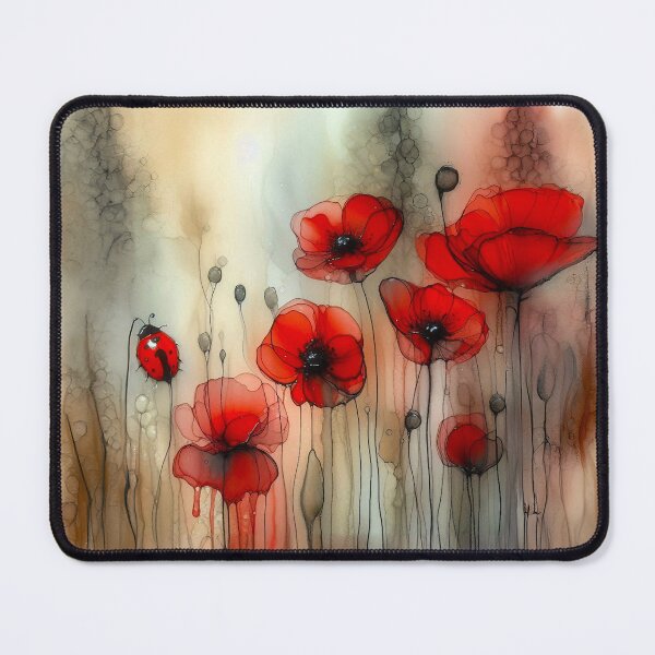 Item preview, Poppies and Ladybug designed and sold by Blue Horse Photo Magic.