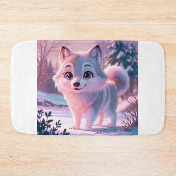 Item preview, Super Cute Baby Snow Wolf  designed and sold by canvadreamer444.