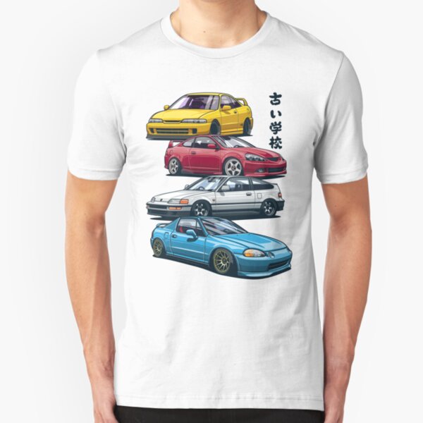 JDM Mix. Civic, CRX, Integra Slim Fit T-Shirt