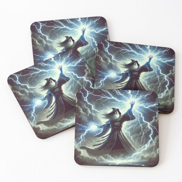 Item preview, Wizard casting lightning spell designed and sold by ChaosVortex.