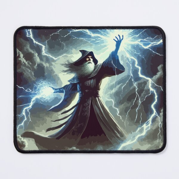 Item preview, Wizard casting lightning spell designed and sold by ChaosVortex.