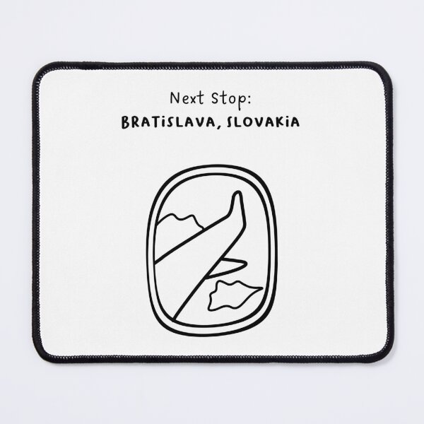 Item preview, Bratislava, Slovakia | Illustration of an Airplane Window View | Handwritten-style Font designed and sold by RM-Journey.