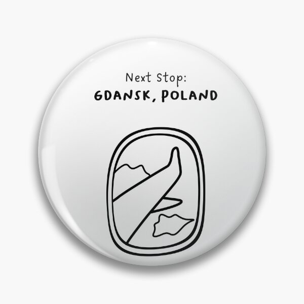 Item preview, Gdansk, Poland | Illustration of an Airplane Window View | Handwritten-style Font designed and sold by RM-Journey.