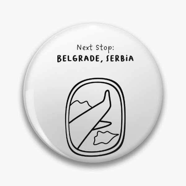 Item preview, Belgrade, Serbia | Illustration of an Airplane Window View | Handwritten-style Font designed and sold by RM-Journey.