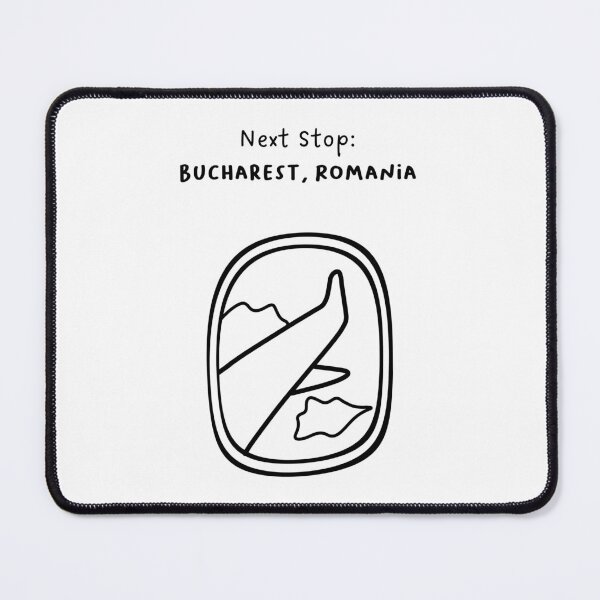 Item preview, Bucharest, Romania | Illustration of an Airplane Window View | Handwritten-style Font designed and sold by RM-Journey.