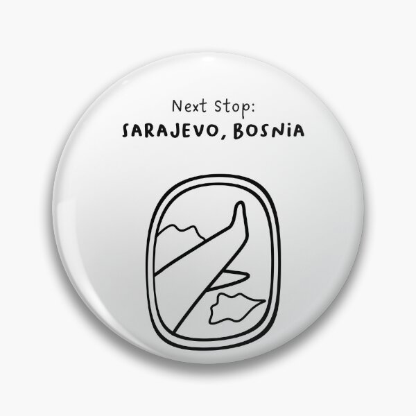 Item preview, Sarajevo, Bosnia and Herzegovina | Illustration of an Airplane Window View | Handwritten-style Font designed and sold by RM-Journey.
