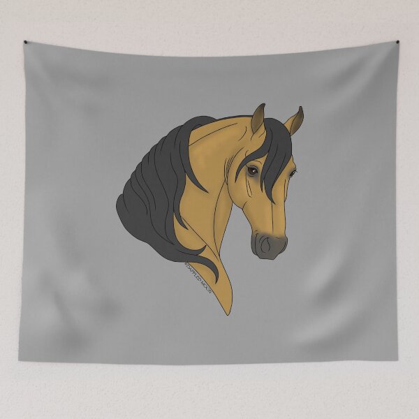 Item preview, Smiling Buckskin Cartoon Horse designed and sold by DappledMoon.