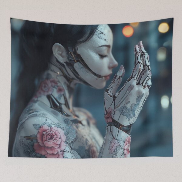 Item preview, Metallic Muse: il fascino di un cyborg in un futuro distopico designed and sold by daila70.