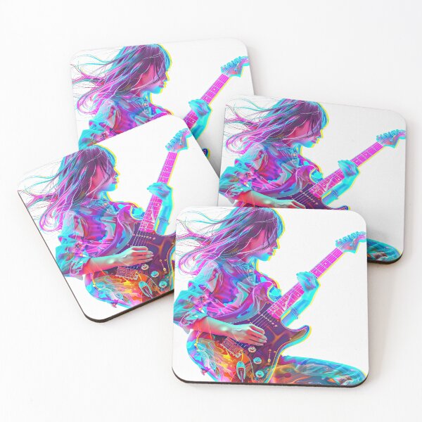 Item preview, Vibrant Girl Guitar Player Painting Colorful Art Abstract Musician Artwork Abstract Musician Paintings designed and sold by fansyartdesign.