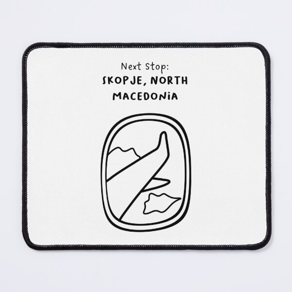 Item preview, Skopje, North Macedonia | Illustration of an Airplane Window View | Handwritten-style Font designed and sold by RM-Journey.
