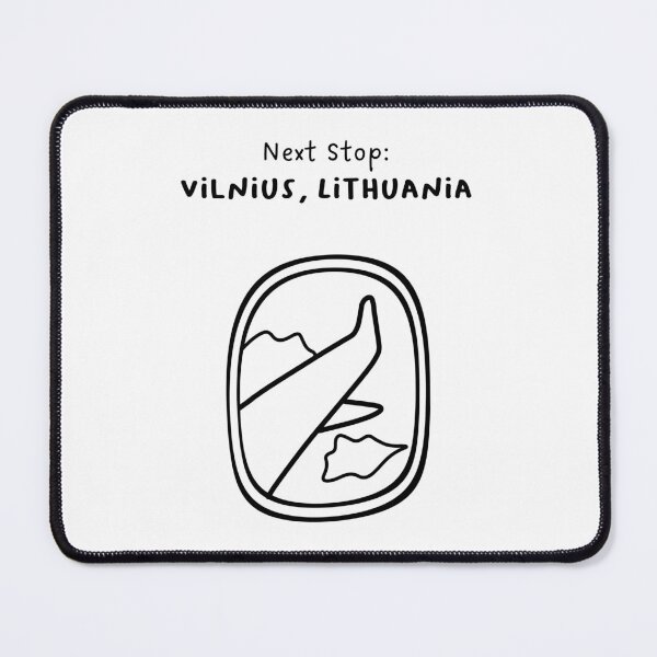 Item preview, Vilnius, Lithuania | Illustration of an Airplane Window View | Handwritten-style Font designed and sold by RM-Journey.
