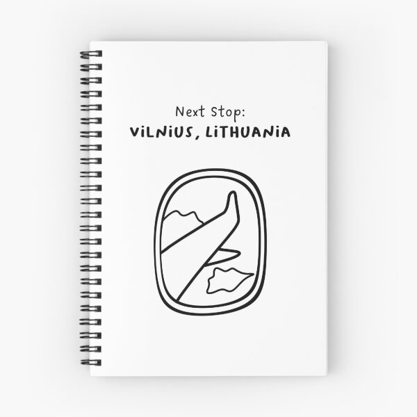 Item preview, Vilnius, Lithuania | Illustration of an Airplane Window View | Handwritten-style Font designed and sold by RM-Journey.