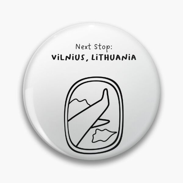 Item preview, Vilnius, Lithuania | Illustration of an Airplane Window View | Handwritten-style Font designed and sold by RM-Journey.