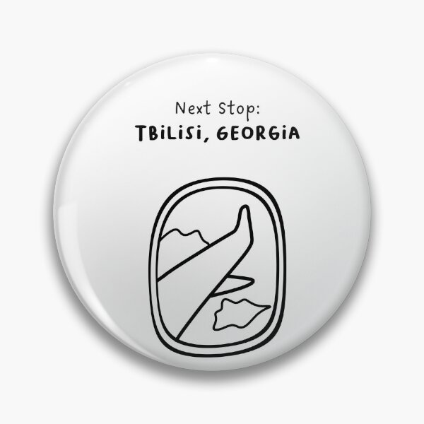 Item preview, Tbilisi, Georgia | Illustration of an Airplane Window View | Handwritten-style Font designed and sold by RM-Journey.