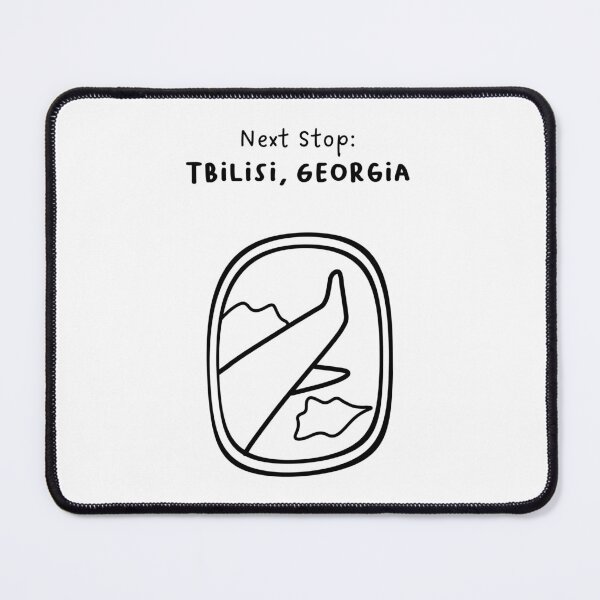 Item preview, Tbilisi, Georgia | Illustration of an Airplane Window View | Handwritten-style Font designed and sold by RM-Journey.