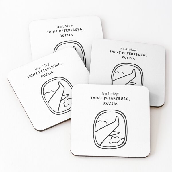 Item preview, Saint Petersburg, Russia | Illustration of an Airplane Window View | Handwritten-style Font designed and sold by RM-Journey.
