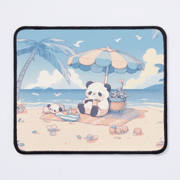 Item preview, Pandas chilling on the beach  designed and sold by WoollenLlama.