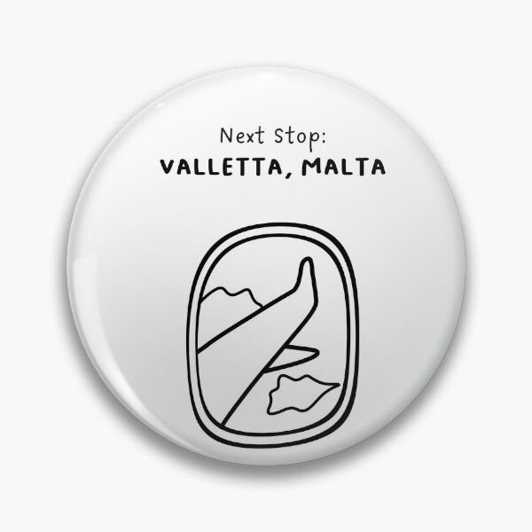 Item preview, Valletta, Malta | Illustration of an Airplane Window View | Handwritten-style Font designed and sold by RM-Journey.