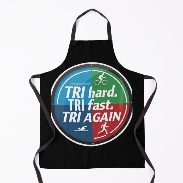 Item preview, TRI Hard, TRI Fast, TRI Again - Motivational Triathlon Design designed and sold by Triathlongram.