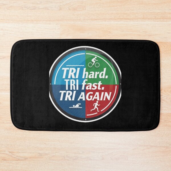 Item preview, TRI Hard, TRI Fast, TRI Again - Motivational Triathlon Design designed and sold by Triathlongram.