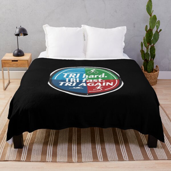Item preview, TRI Hard, TRI Fast, TRI Again - Motivational Triathlon Design designed and sold by Triathlongram.