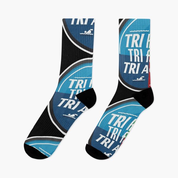 Item preview, TRI Hard, TRI Fast, TRI Again - Motivational Triathlon Design designed and sold by Triathlongram.