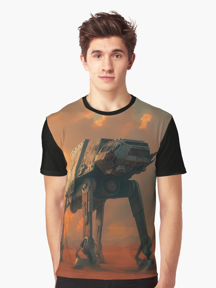 Imagen 1 de 5, Camiseta gráfica con la obra Arte de fan de Star Wars del caminante AT-AT, diseñada y vendida por SavinMercantile.
