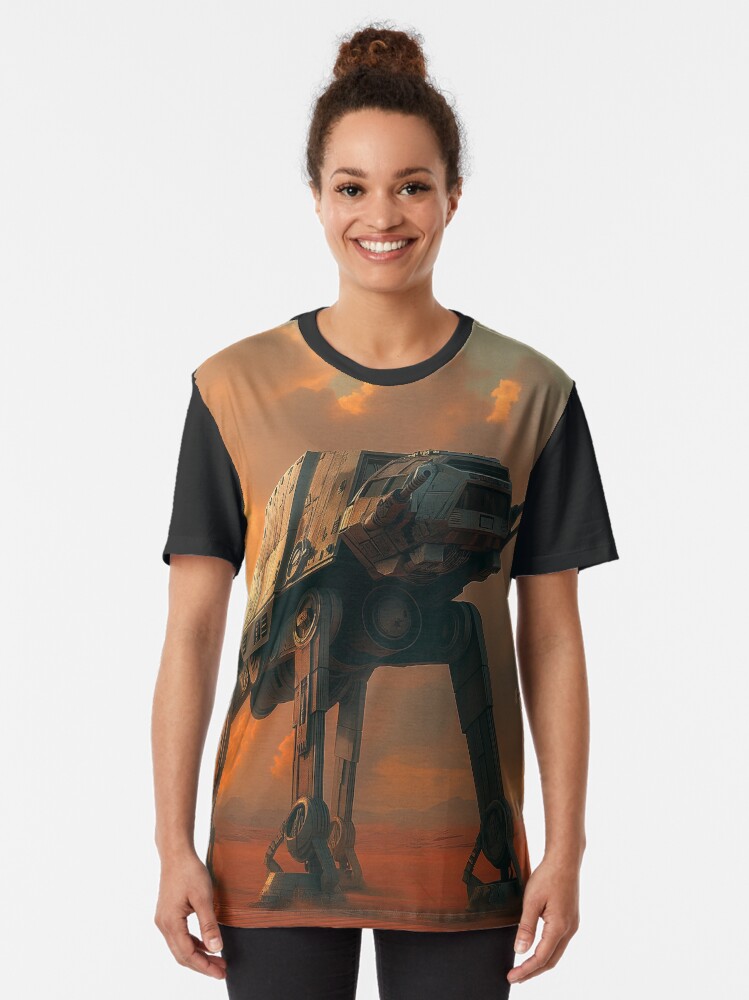 Imagen 2 de 5, Camiseta gráfica con la obra Arte de fan de Star Wars del caminante AT-AT, diseñada y vendida por SavinMercantile.
