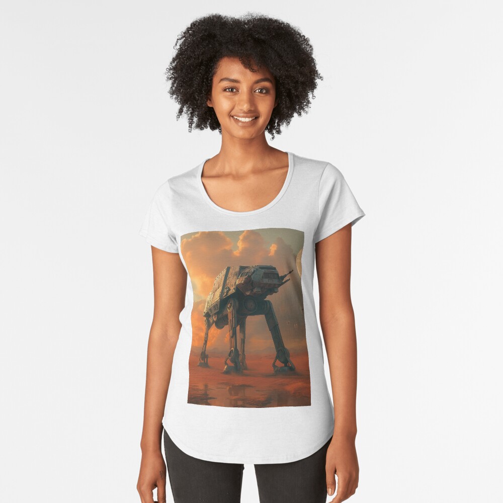 Vista previa del artículo con la obra «Camiseta premium de cuello ancho», diseñado y vendido por SavinMercantile.