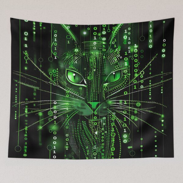 Item preview, Decode Your Style: Embrace the Matrix Cat Vibes - matrix tech cat designed and sold by ljgift.